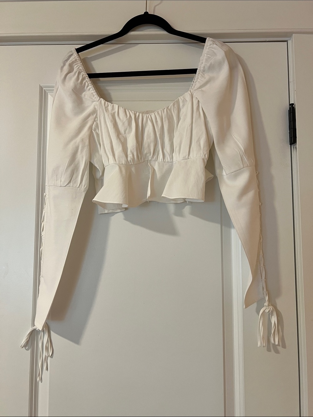 Honey Punch Tie Sleeve Crop